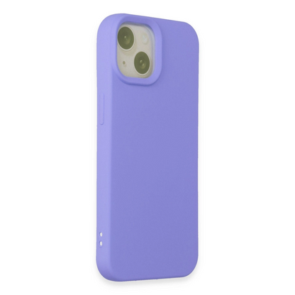 İphone 15 Kılıf Nano İçi Kadife Silikon - Lila