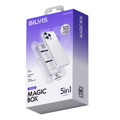 İphone 15 Pro Bilvis 5in1 3d Magic Cam Ekran Koruyucu - Siyah