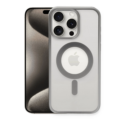 İphone 15 Pro Kılıf Erozi Magsafe Kapak - Gümüş