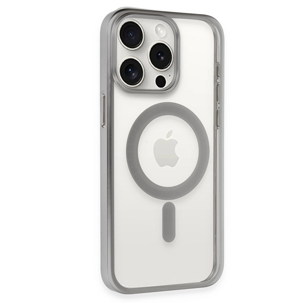 İphone 15 Pro Kılıf Erozi Magsafe Kapak - Gümüş