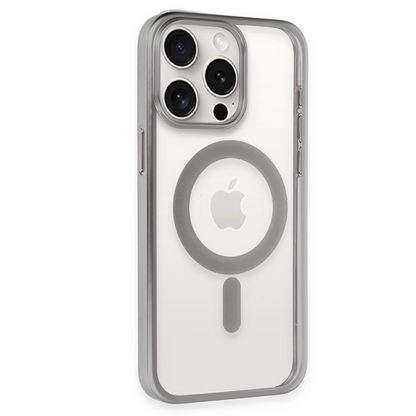 İphone 15 Pro Kılıf Erozi Magsafe Kapak - Gümüş