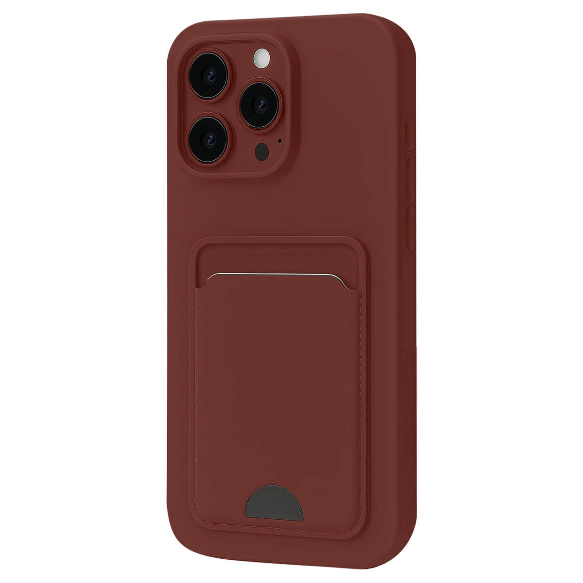İphone 16 Pro Kılıf Kelvin Kartvizitli Silikon - Bordo
