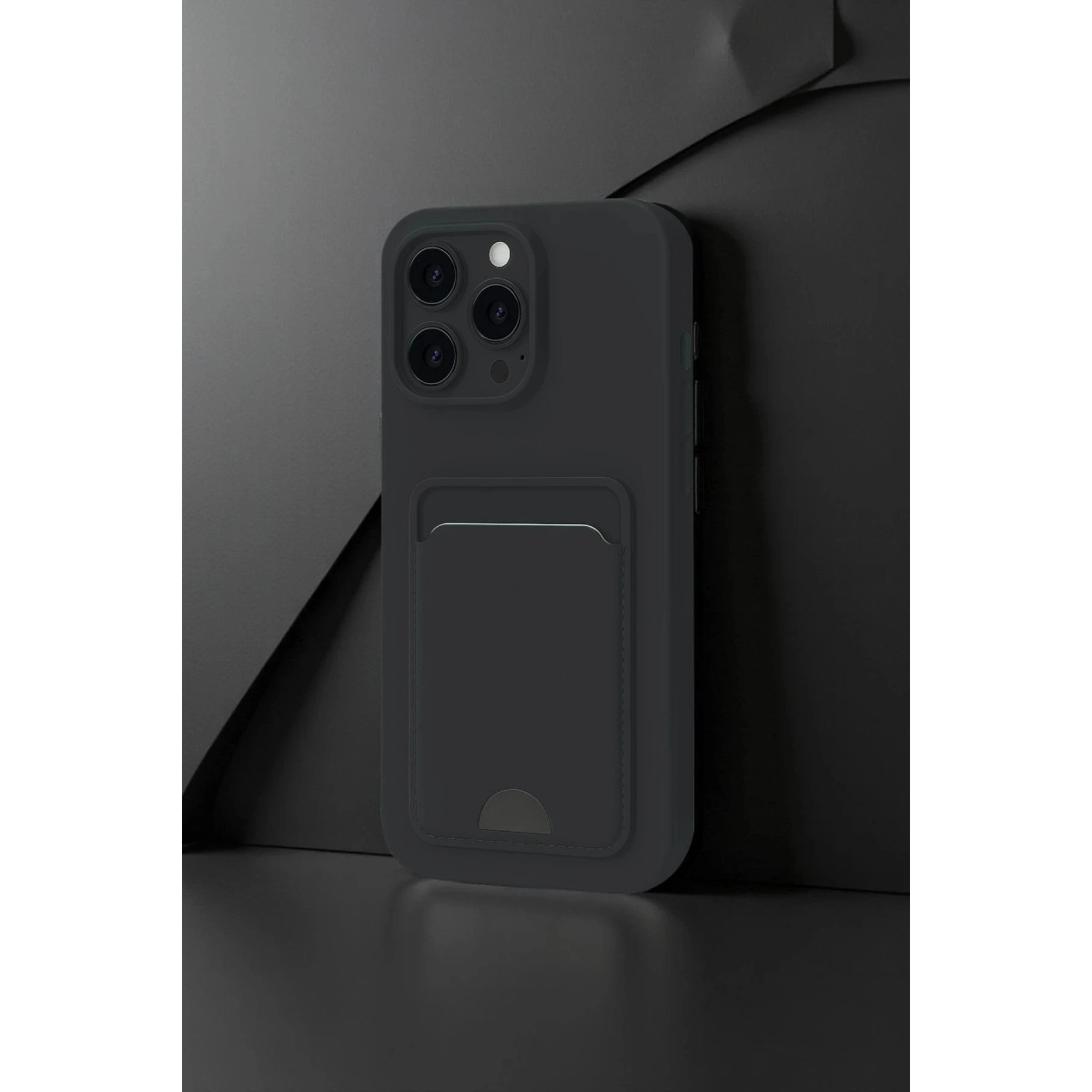 İphone 16 Pro Kılıf Kelvin Kartvizitli Silikon - Bordo