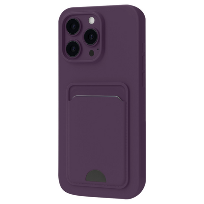 İphone 16 Pro Max Kılıf Kelvin Kartvizitli Silikon - Derin Mor