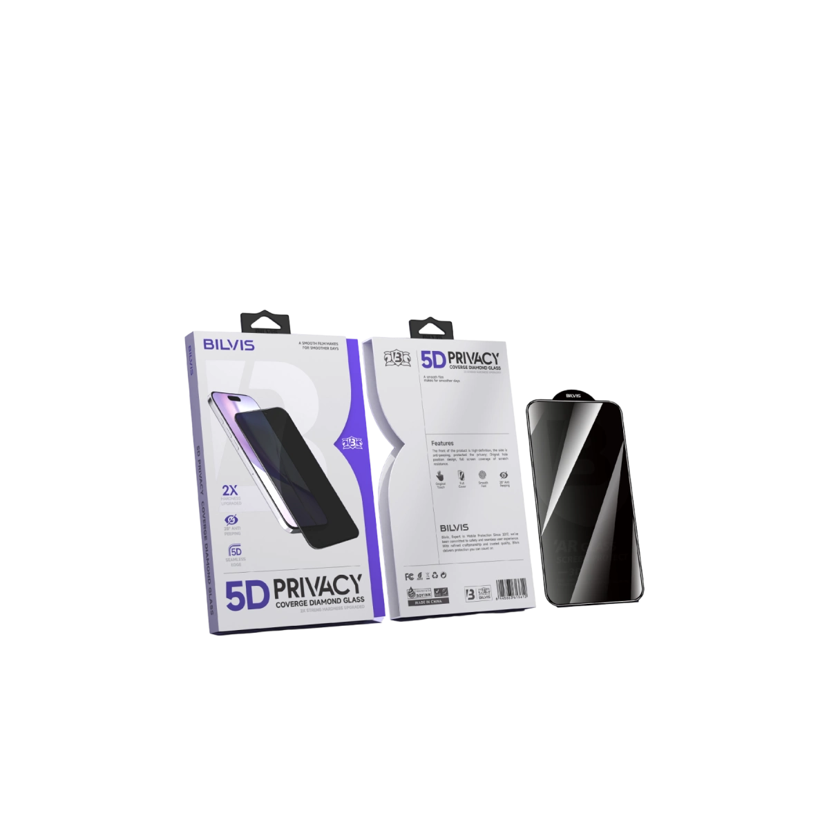 İphone 17 Bilvis 5d Privacy Diamond Hayalet Cam Ekran Koruyucu