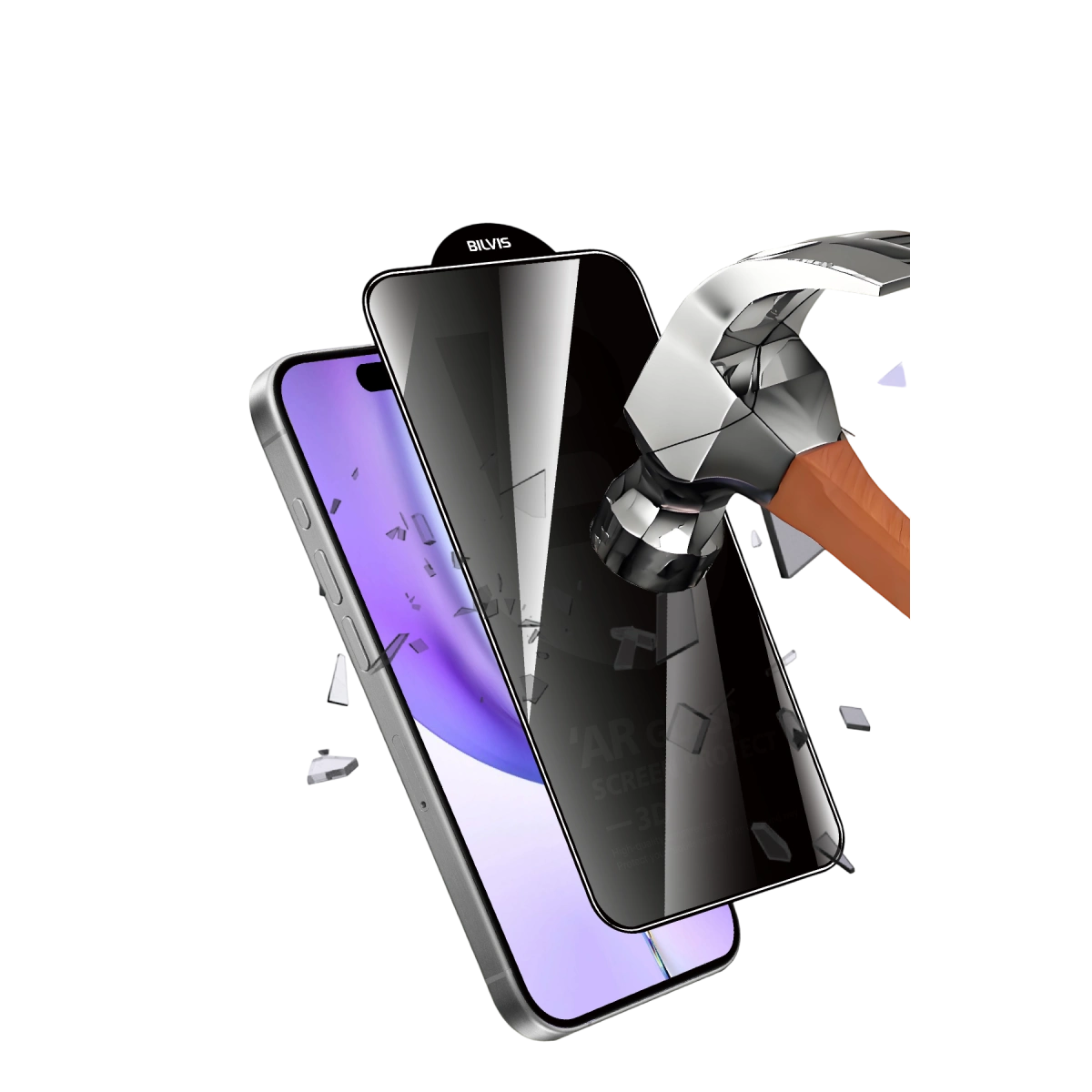 İphone 17 Pro Bilvis 5d Privacy Diamond Hayalet Cam Ekran Koruyucu