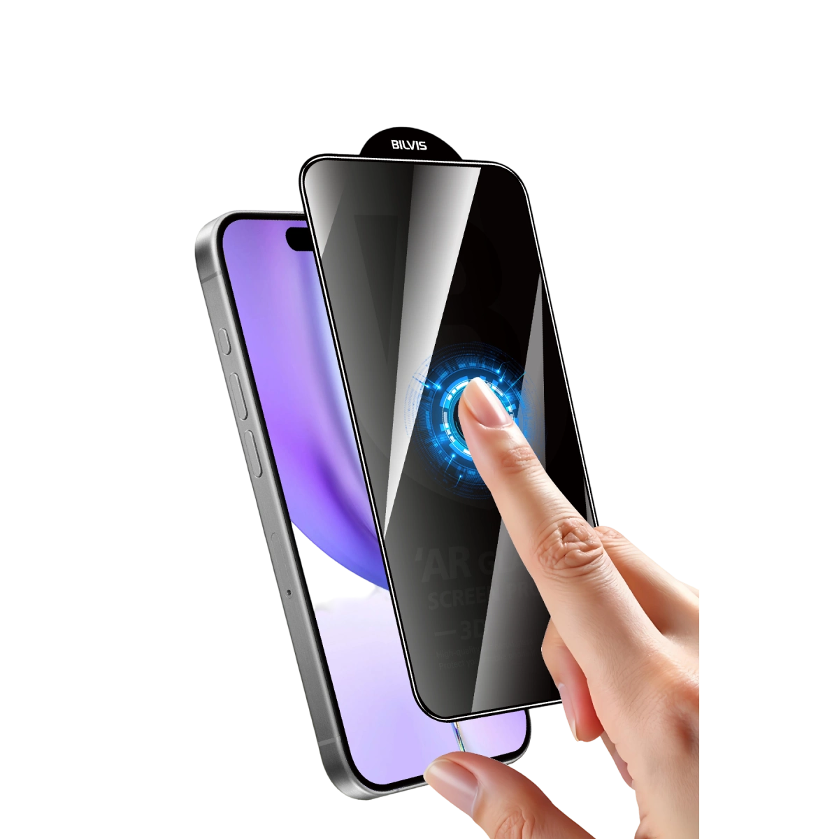 İphone 17 Pro Bilvis 5d Privacy Diamond Hayalet Cam Ekran Koruyucu