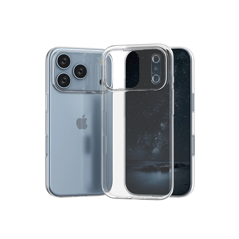 İphone 17 Pro Max Lüx Şeffaf Silikon - Şeffaf