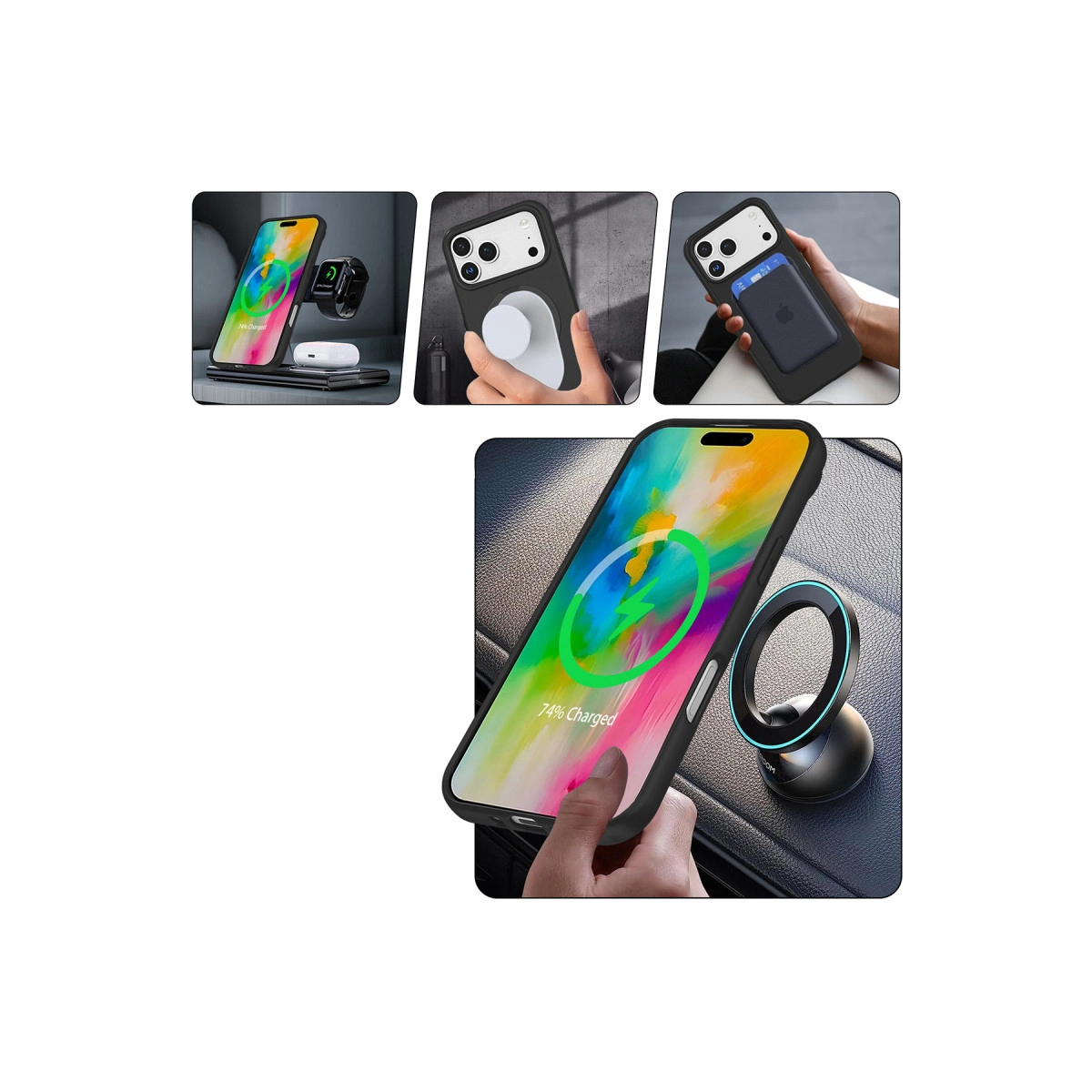 İphone 17 Pro Regal Magsafe Standlı Kapak - Derin Mor