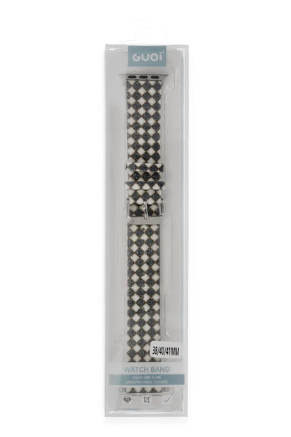 Newface Apple Watch 38mm Karo Motif Kordon - Siyah