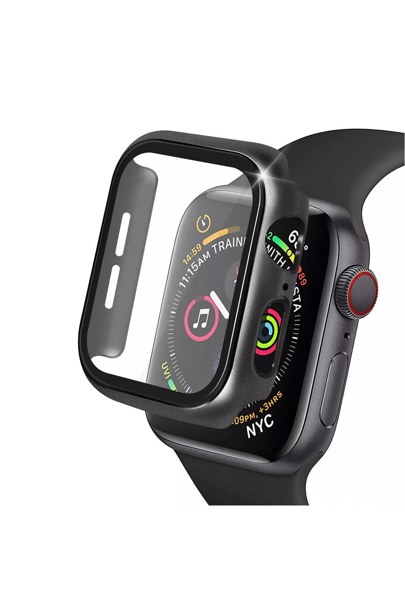 Newface Apple Watch 40mm Camlı Kasa Ekran Koruyucu - Siyah