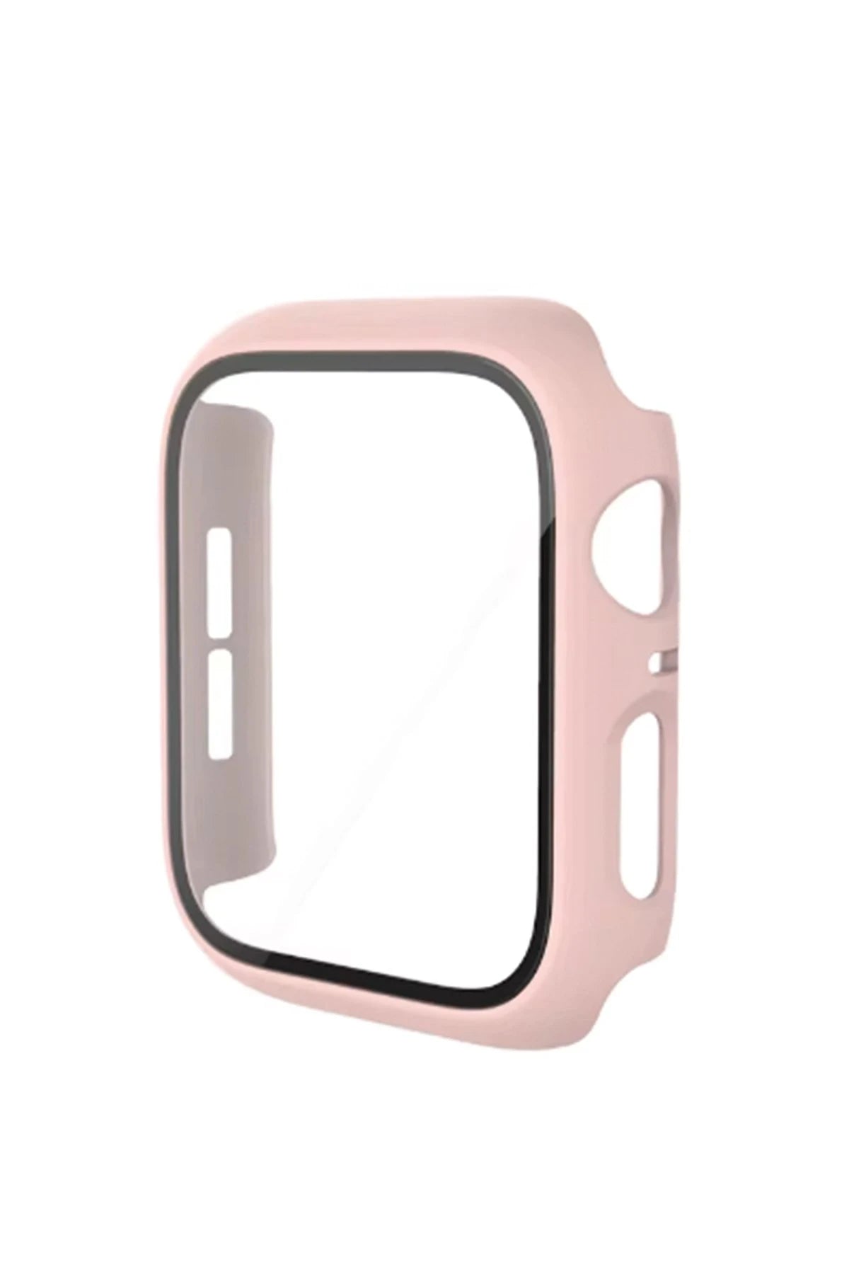 Newface Apple Watch 41mm Camlı Kasa Ekran Koruyucu - Pembe