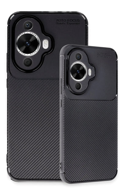 Newface Huawei Nova 12S Kılıf Auto Focus Karbon Kapak - Siyah