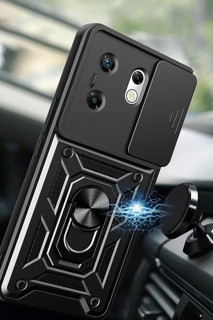Newface İnfinix Zero 30 4G Kılıf Pars Lens Yüzüklü Silikon - Siyah