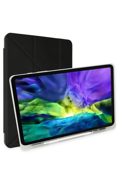 Newface Apple iPad Pro 12.9 (2021) Kılıf Kalemlikli Mars Tablet Kılıfı - Siyah