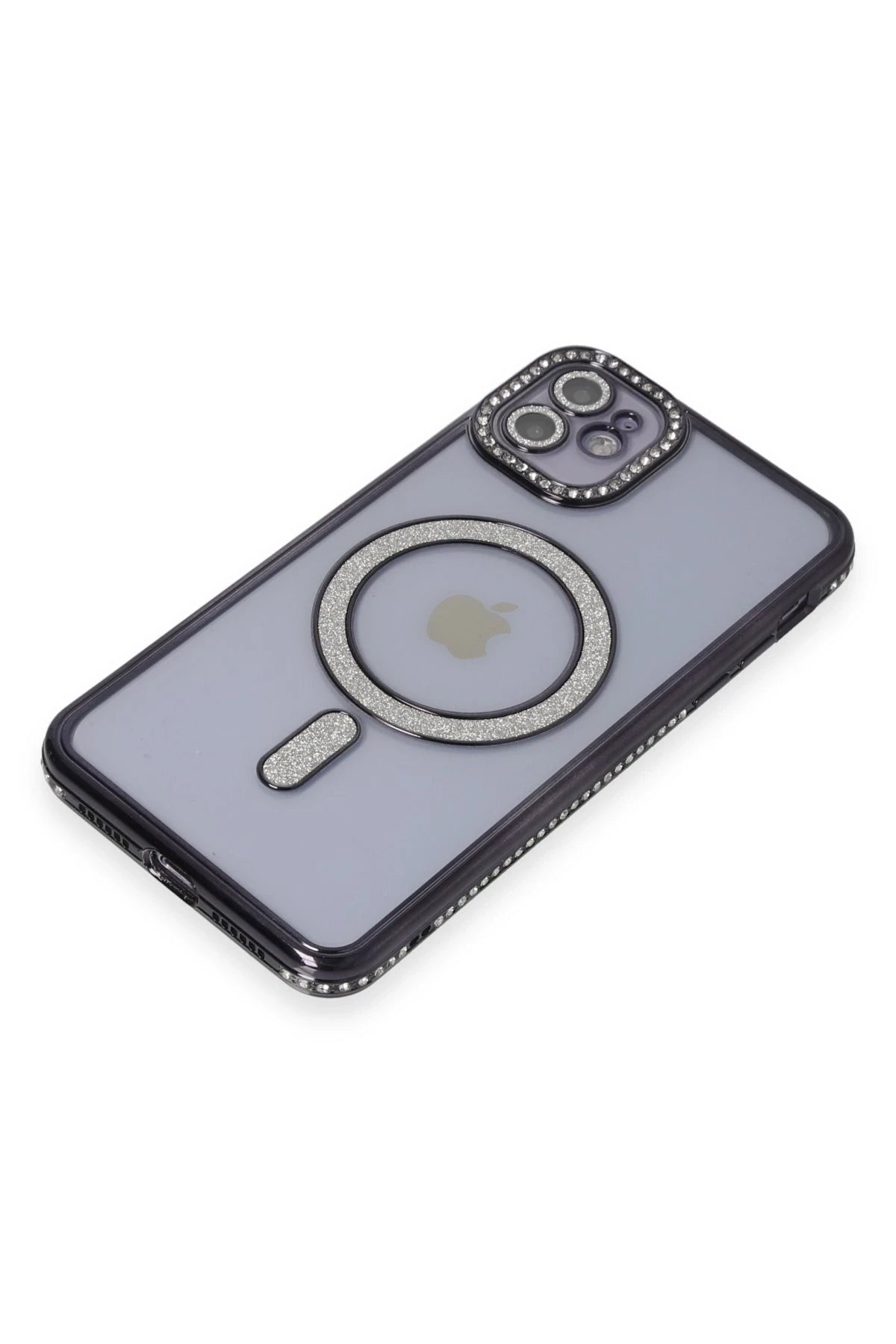 Newface Apple iPhone 11 Kılıf Joke Simli Magneticsafe Kılıf - Siyah