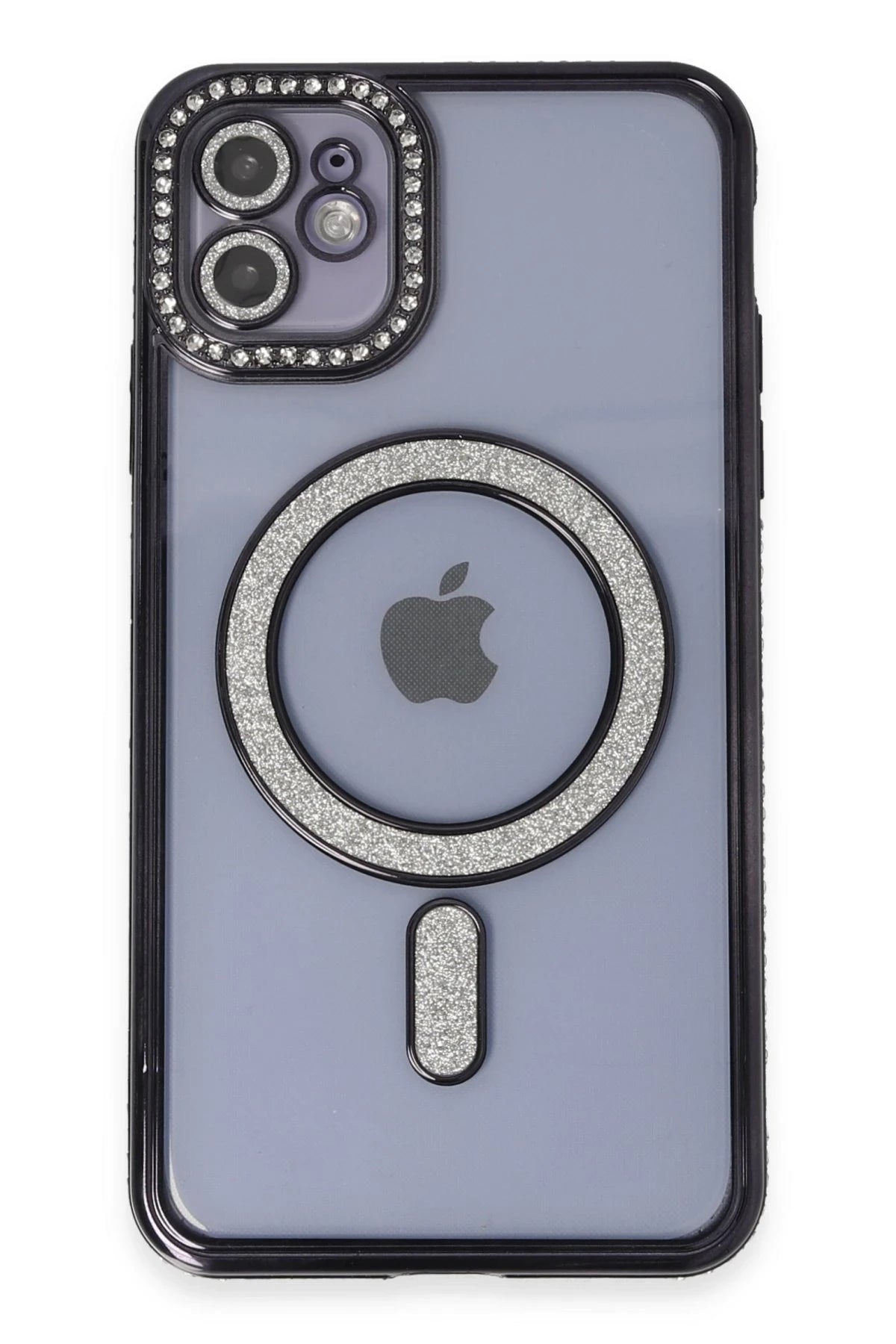 Newface Apple iPhone 11 Kılıf Joke Simli Magneticsafe Kılıf - Siyah