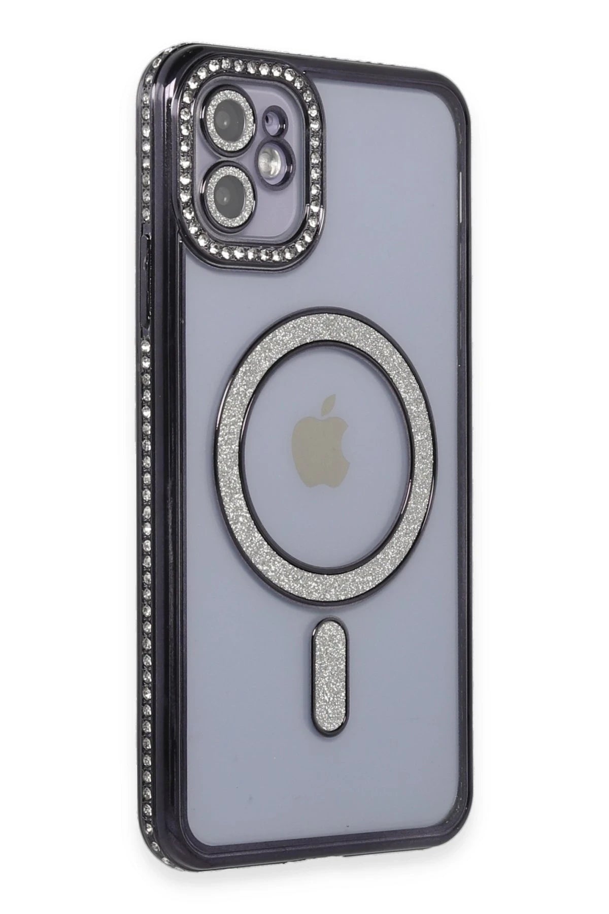 Newface Apple iPhone 11 Kılıf Joke Simli Magneticsafe Kılıf - Siyah