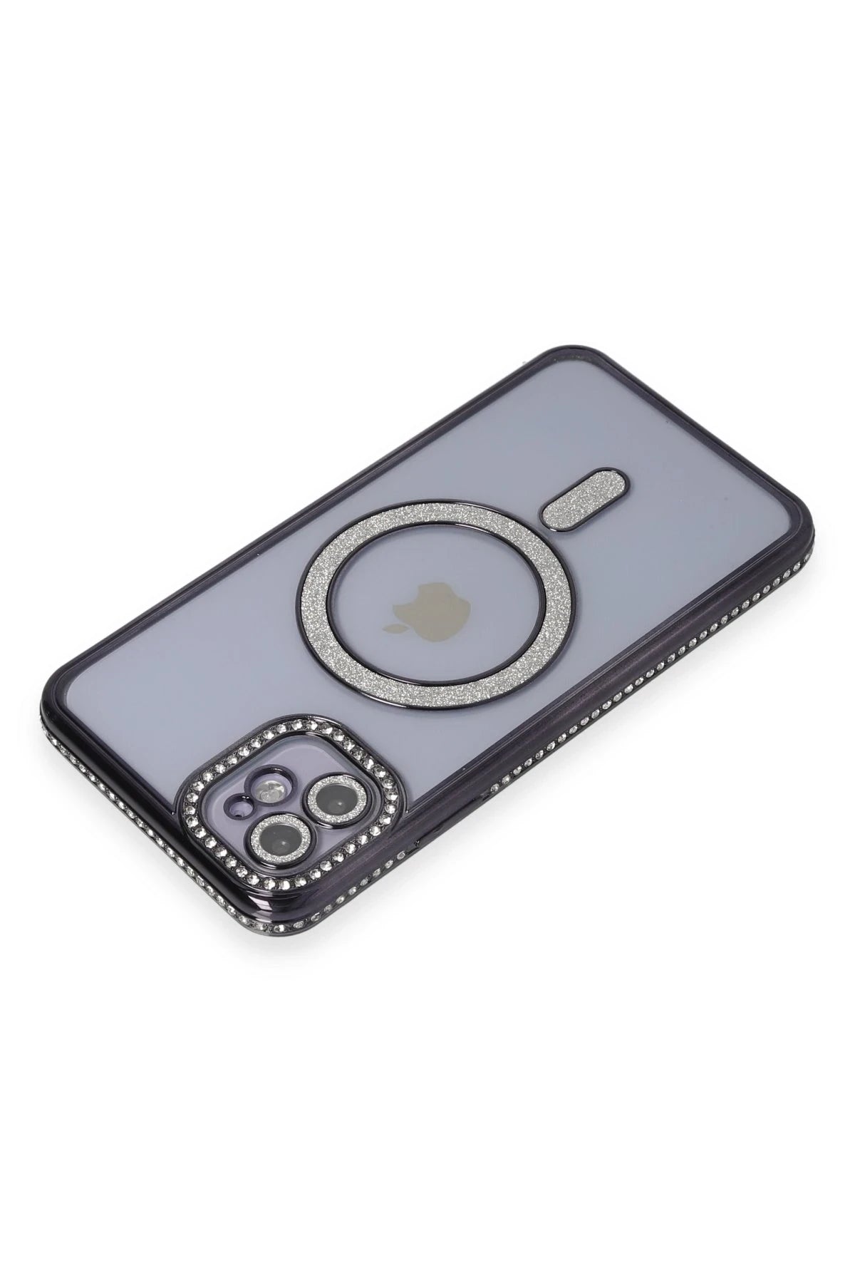 Newface Apple iPhone 11 Kılıf Joke Simli Magneticsafe Kılıf - Siyah