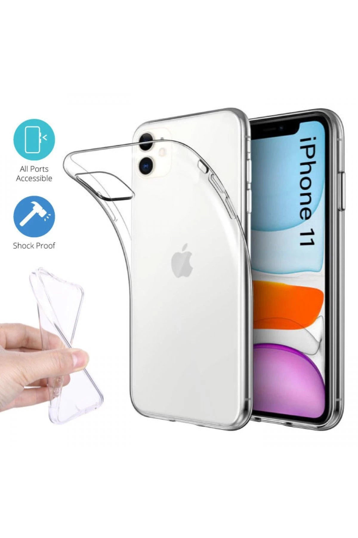 Newface Apple iPhone 11 Kılıf Lüx Şeffaf Silikon