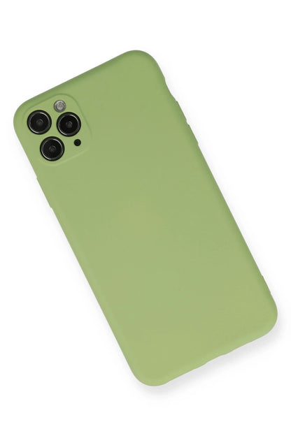 Newface Apple iPhone 11 Pro Max Kılıf Nano içi Kadife Silikon- Yeşil