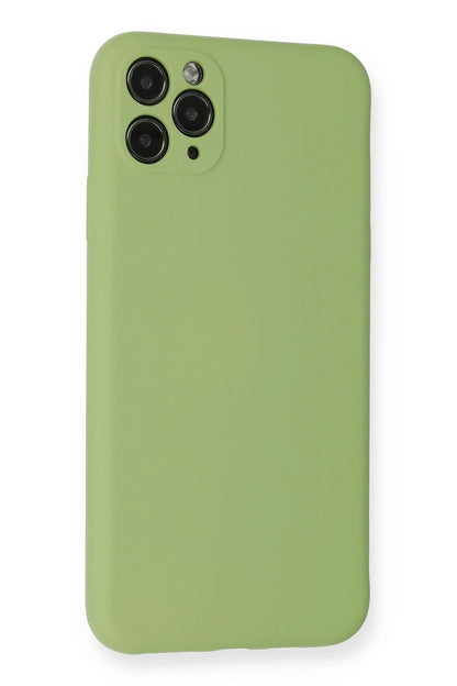 Newface Apple iPhone 11 Pro Max Kılıf Nano içi Kadife Silikon- Yeşil