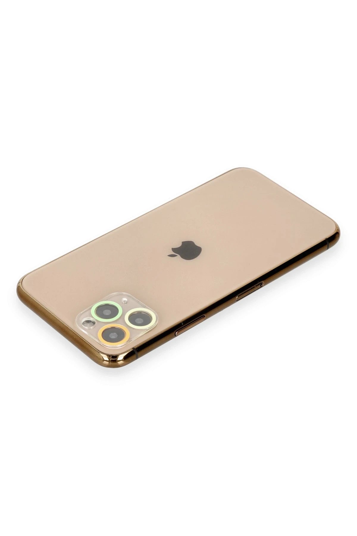 Newface Apple iPhone 11 Pro Renkli Kamera Lens Koruma Cam - Sarı-Turuncu