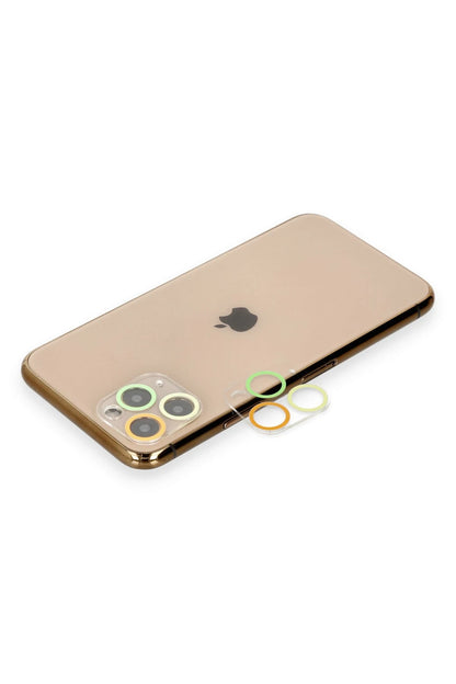 Newface Apple iPhone 11 Pro Renkli Kamera Lens Koruma Cam - Sarı-Turuncu