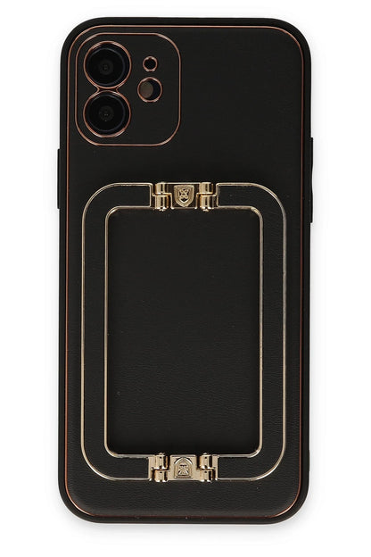 Newface Apple iPhone 12 Kılıf Coco Elit Kapak - Siyah
