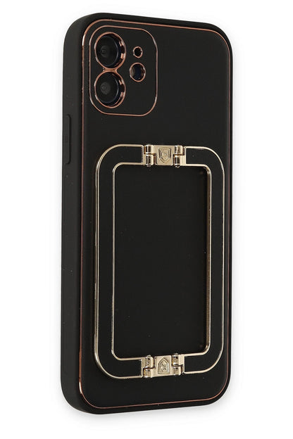 Newface Apple iPhone 12 Kılıf Coco Elit Kapak - Siyah