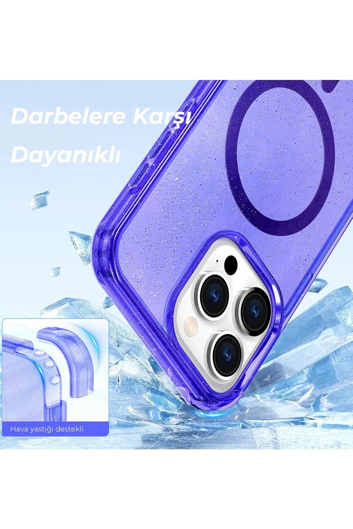 Newface Apple iPhone 12 Kılıf Star Magsafe Kapak - Turuncu