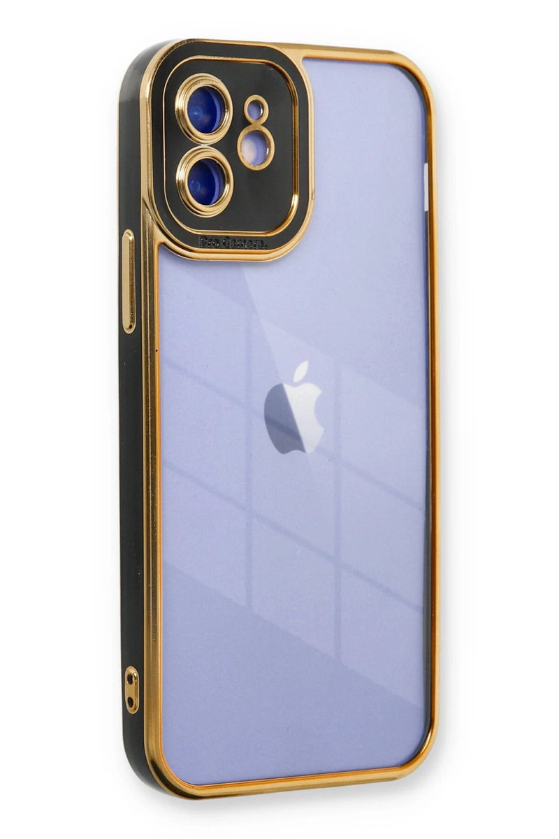 Newface Apple iPhone 12 Kılıf Liva Lens Silikon - Siyah