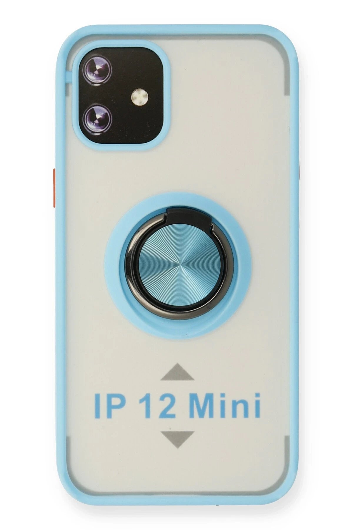 Newface Apple iPhone 12 Kılıf Montreal Yüzüklü Silikon Kapak - Buz Mavi