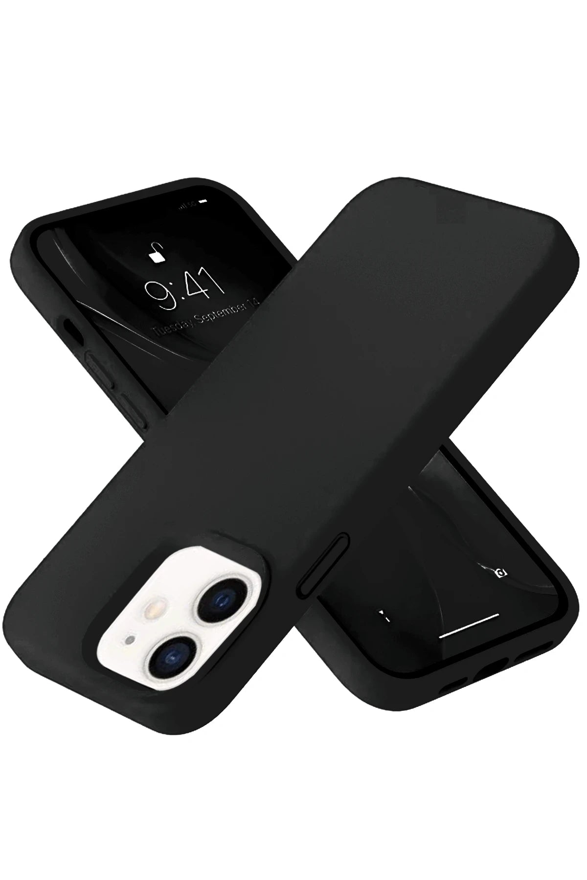 Newface Apple iPhone 12 Kılıf Nano içi Kadife Silikon- Siyah