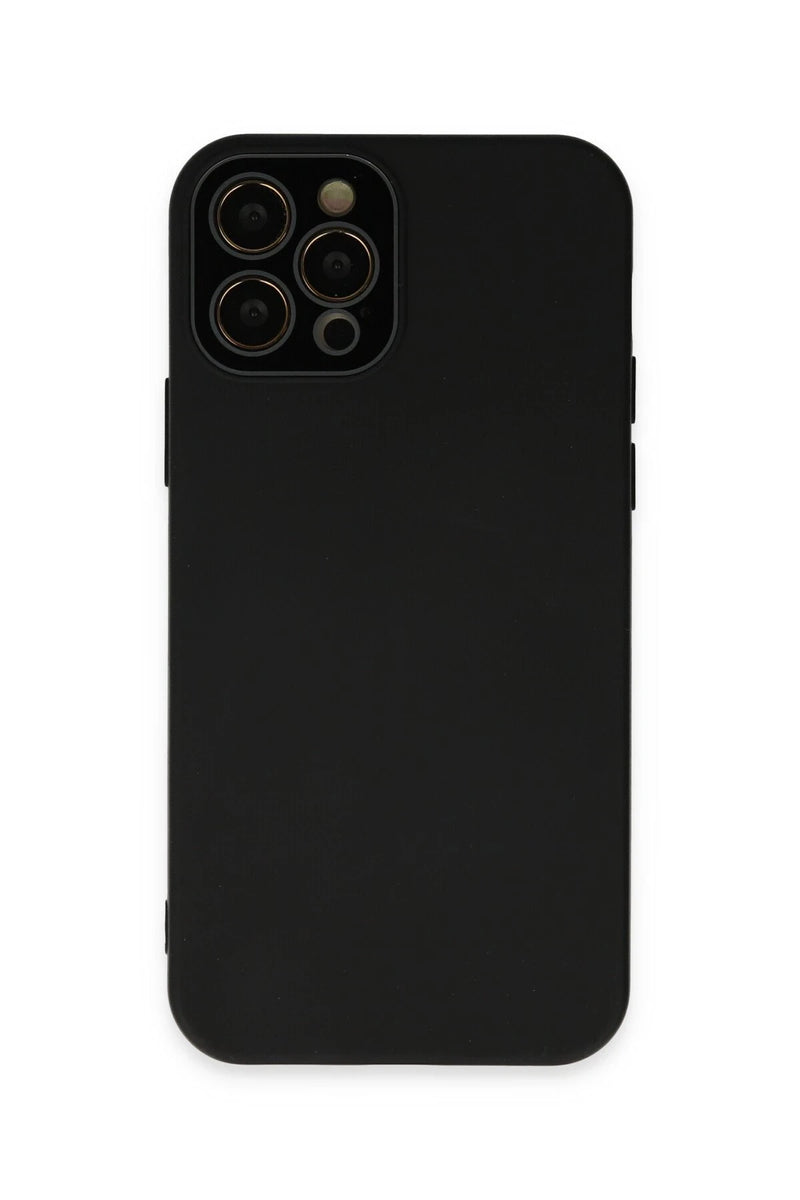 Newface Apple iPhone 12 Pro Kılıf Lansman Glass Kapak - Siyah