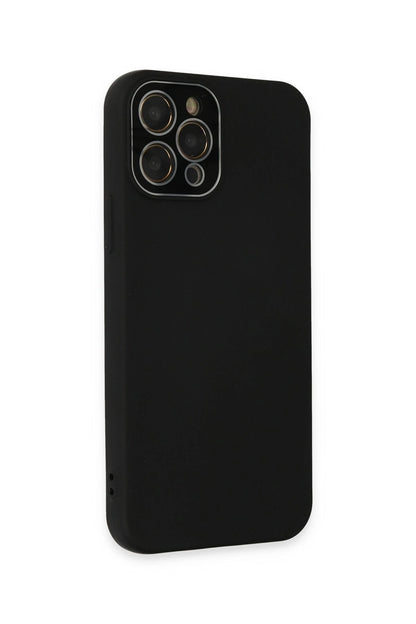 Newface Apple iPhone 12 Pro Kılıf Lansman Glass Kapak - Siyah