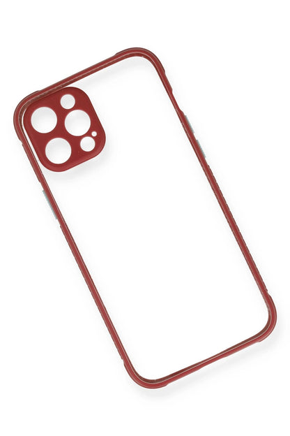 Newface Apple iPhone 12 Pro Kılıf Miami Şeffaf Silikon - Fuşya
