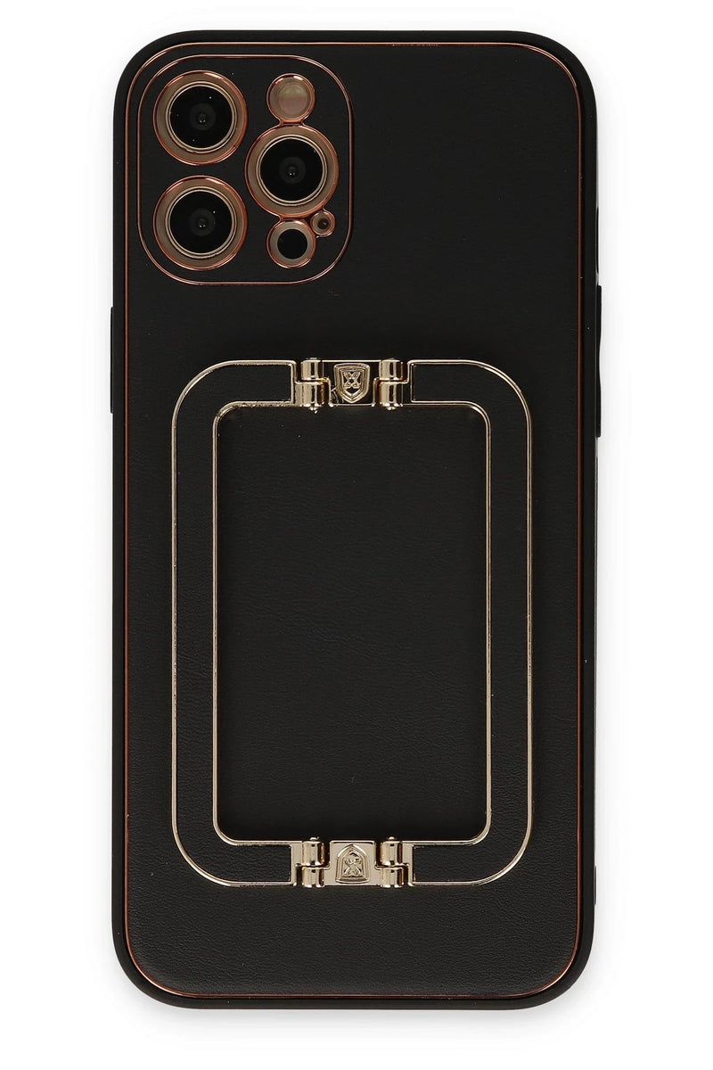 Newface Apple iPhone 12 Pro Max Kılıf Coco Elit Kapak - Siyah