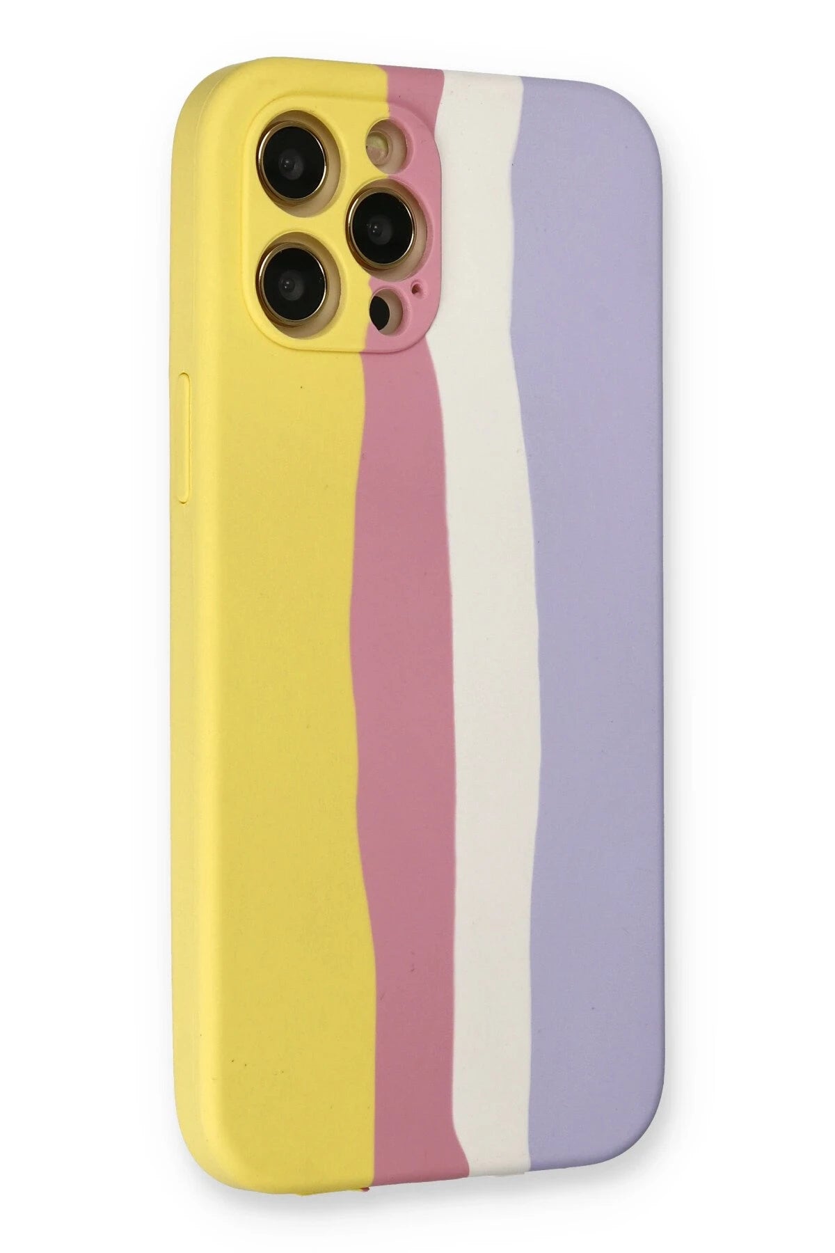 Newface Apple iPhone 12 Pro Max Kılıf Ebruli Lansman Silikon - Sarı-Mavi