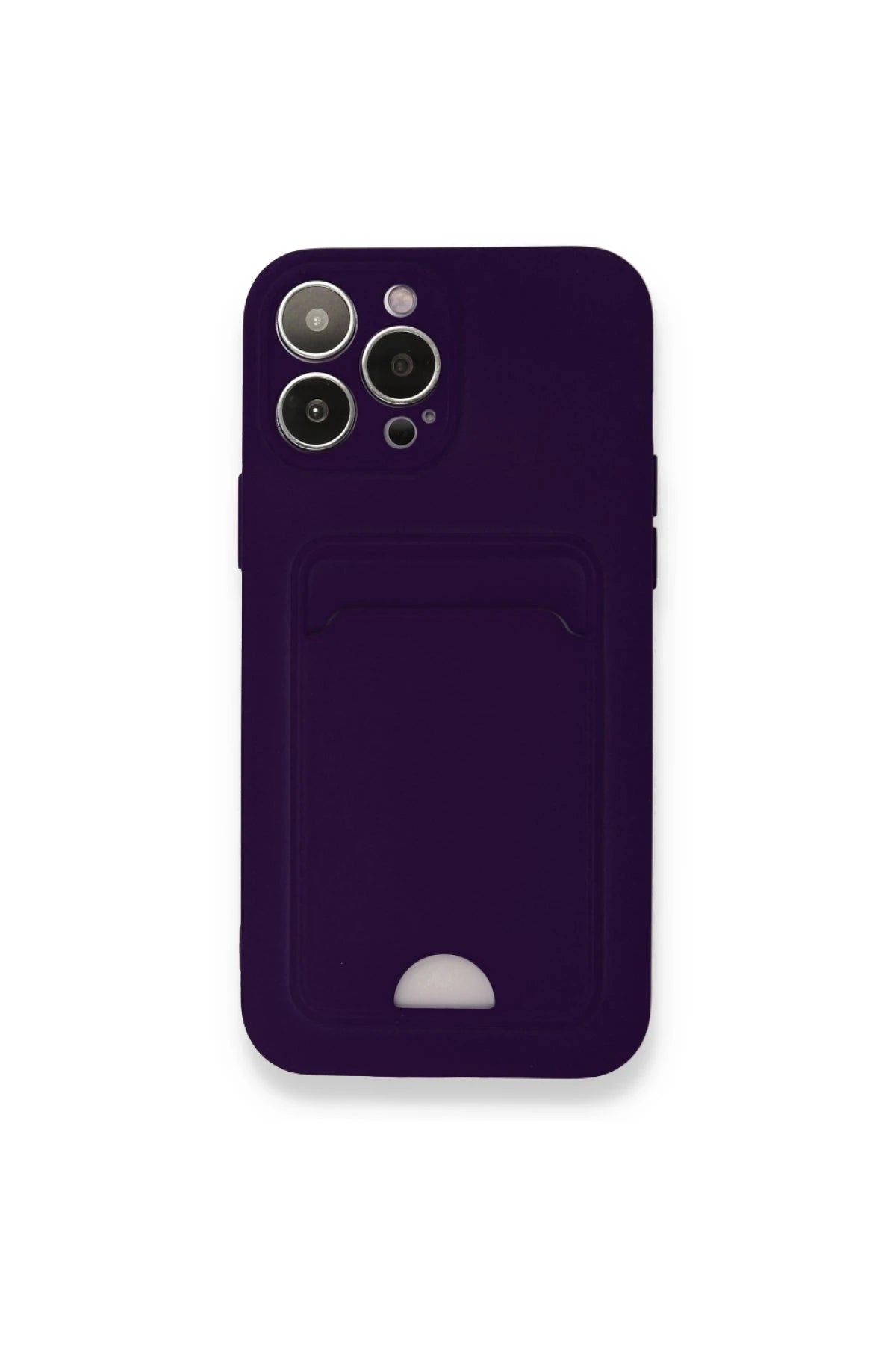 Newface Apple iPhone 12 Pro Max Kılıf Kelvin Kartvizitli Silikon - Derin Mor