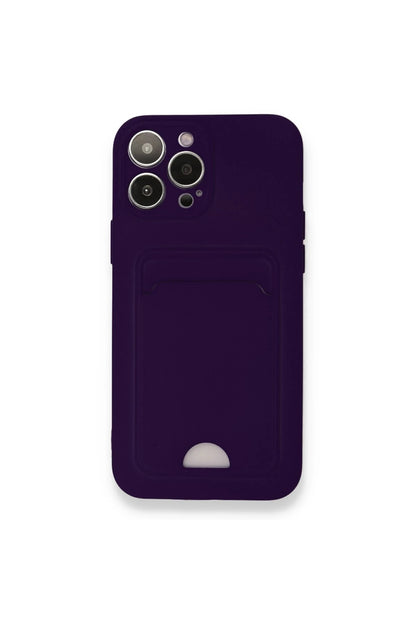 Newface Apple iPhone 12 Pro Max Kılıf Kelvin Kartvizitli Silikon - Derin Mor