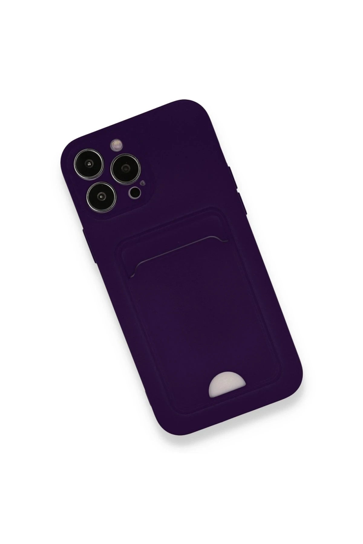 Newface Apple iPhone 12 Pro Max Kılıf Kelvin Kartvizitli Silikon - Derin Mor
