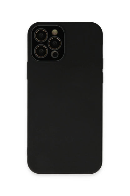 Newface Apple iPhone 12 Pro Max Kılıf Lansman Glass Kapak - Siyah