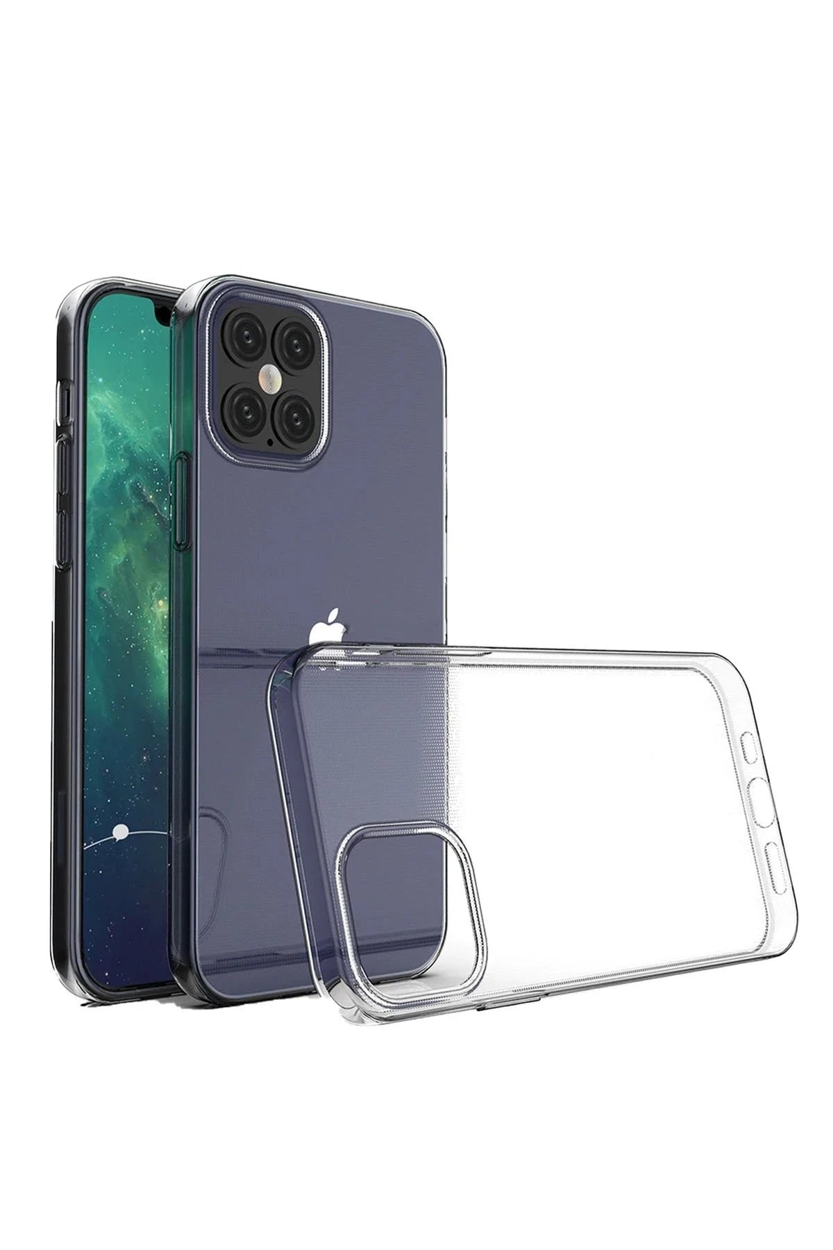 Newface Apple iPhone 12 Pro Max Kılıf Lüx Şeffaf Silikon