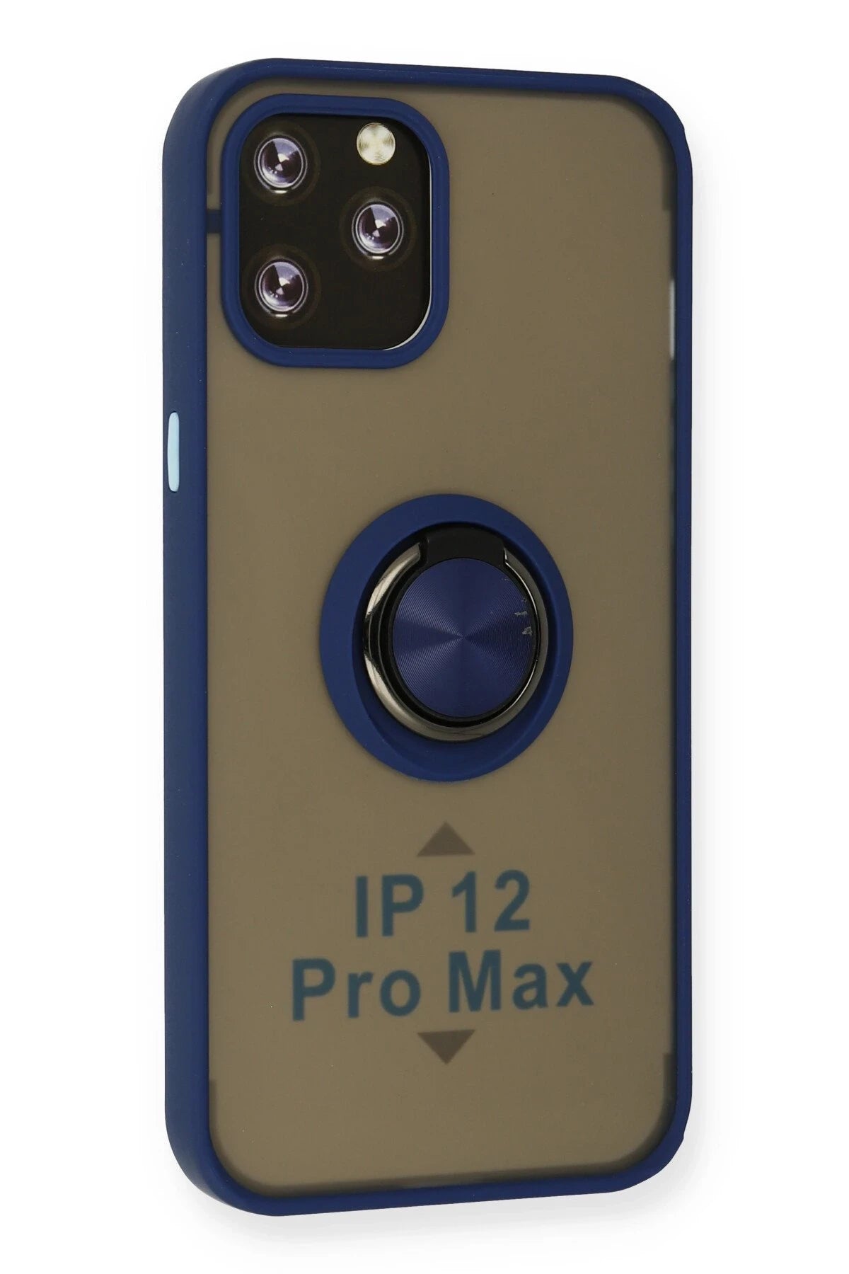 Newface Apple iPhone 12 Pro Max Kılıf Montreal Yüzüklü Silikon Kapak - Lacivert