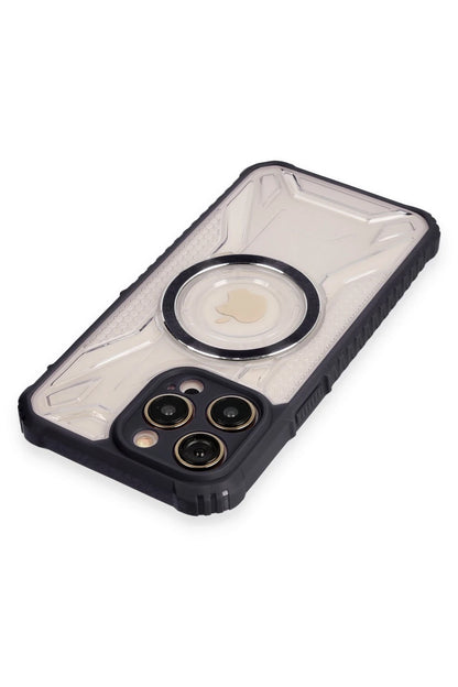 Newface Apple iPhone 12 Pro Max Kılıf Prag Magneticsafe Kapak - Siyah