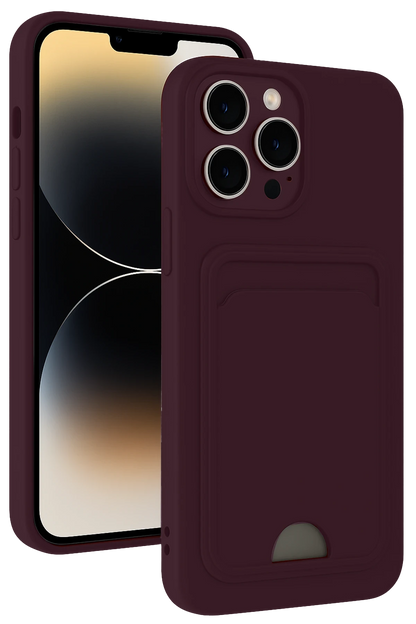 Newface Apple iPhone 13 Pro Kılıf Kelvin Kartvizitli Silikon - Derin Mor
