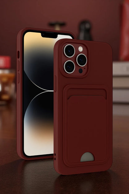 Newface Apple iPhone 13 Pro Kılıf Kelvin Kartvizitli Silikon - Derin Mor