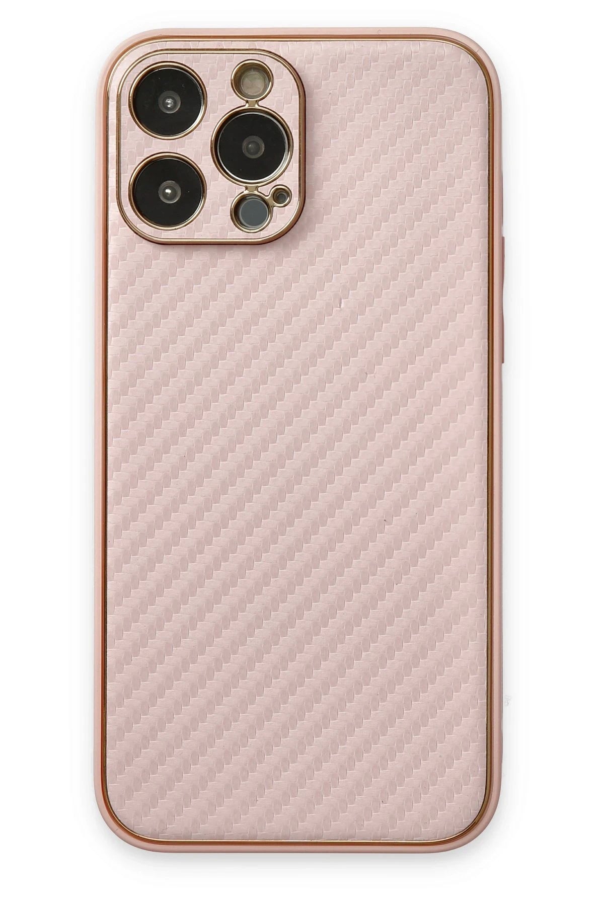 Newface Apple iPhone 13 Pro Max Kılıf Coco Karbon Silikon - Pembe