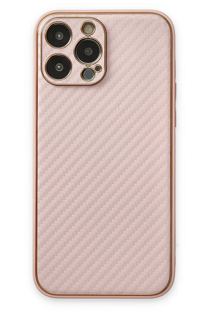 Newface Apple iPhone 13 Pro Max Kılıf Coco Karbon Silikon - Pembe